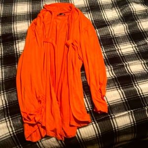 Orange open face blouse or considered cape. Very soft womens Med from a Boutique
